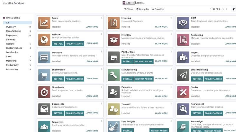 Phần mềm ERP Odoo