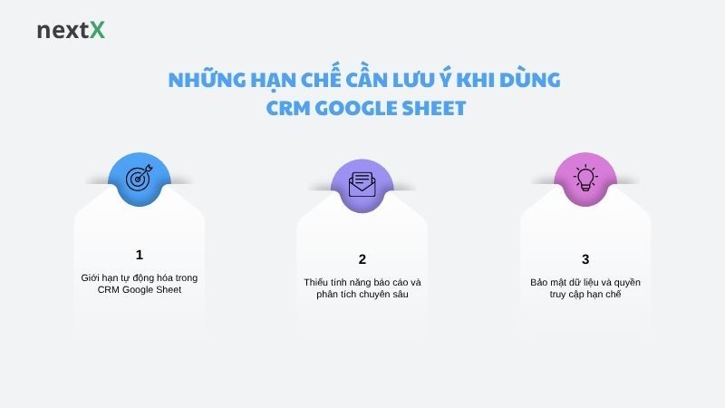 Những hạn chế cần lưu ý khi dùng CRM Google Sheet