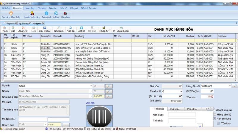 Quản lý bán hàng phần mềm An Việt Soft