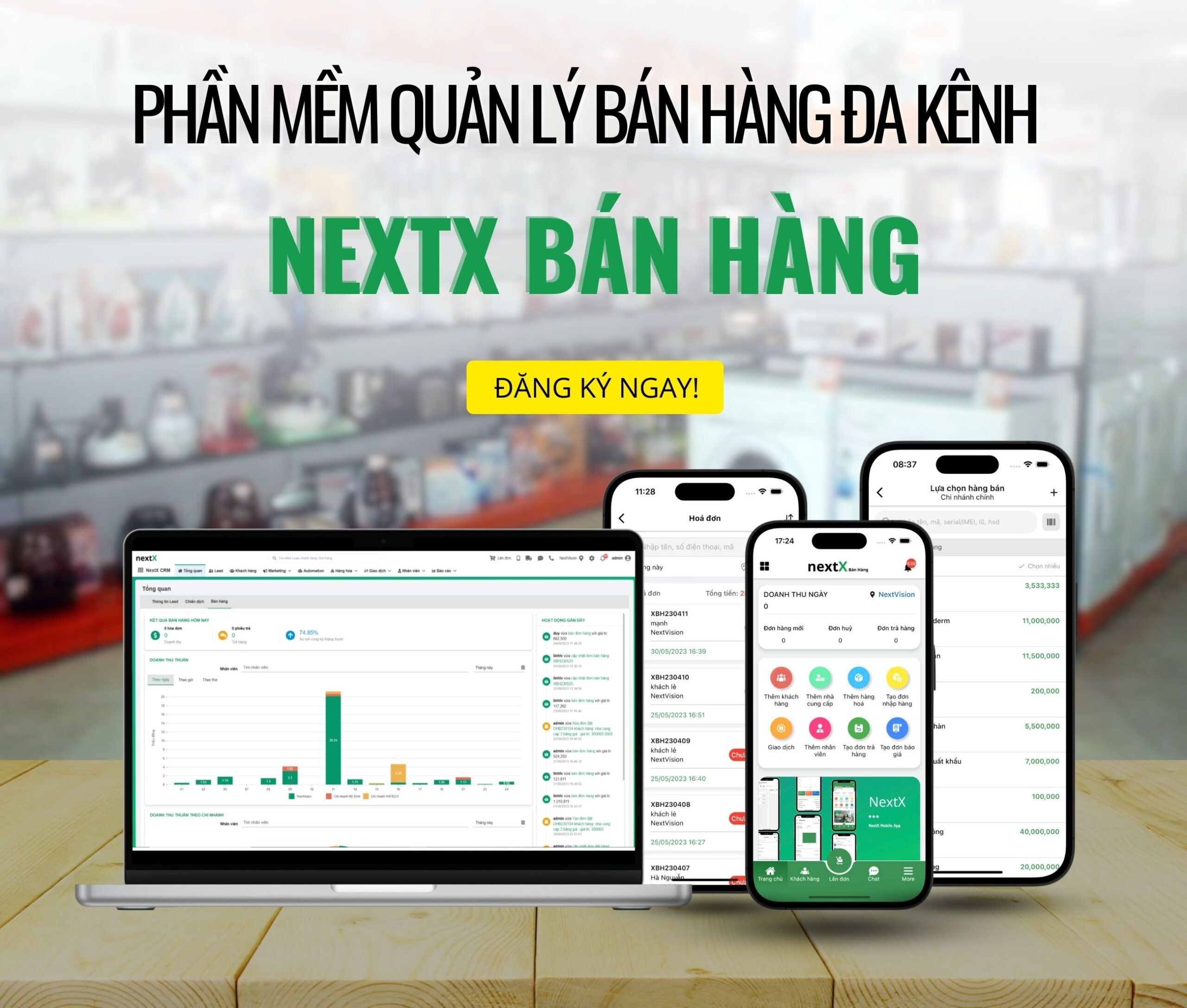 phần mềm quản lý bán hàng đa kênh nextx bán hàng